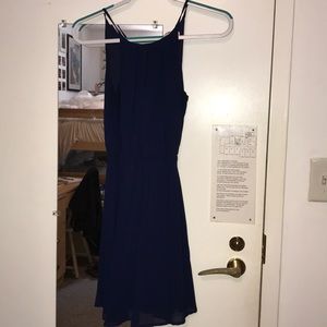 Navy blue sinched waist dress
